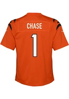 Ja'Marr Chase Cincinnati Bengals Youth Orange Nike Alt 1 Throwback Football Jersey