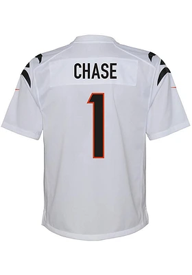 Ja'Marr Chase Cincinnati Bengals Youth White Nike Away Football Jersey