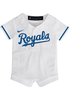 Nike Kansas City Royals Baby White Home Blank Replica Romper Jersey Baseball