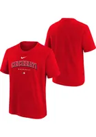 Nike Cincinnati Reds Youth Red Dri Fit Early Work Short Sleeve T-Shirt