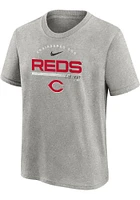 Nike Cincinnati Reds Youth Grey Team Engineered Short Sleeve T-Shirt