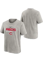 Nike Cincinnati Reds Youth Grey Team Engineered Short Sleeve T-Shirt