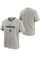 Nike Detroit Tigers Boys Grey Team Engineered Short Sleeve T-Shirt