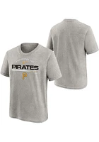 Nike Pittsburgh Pirates Boys Grey Team Engineered Short Sleeve T-Shirt