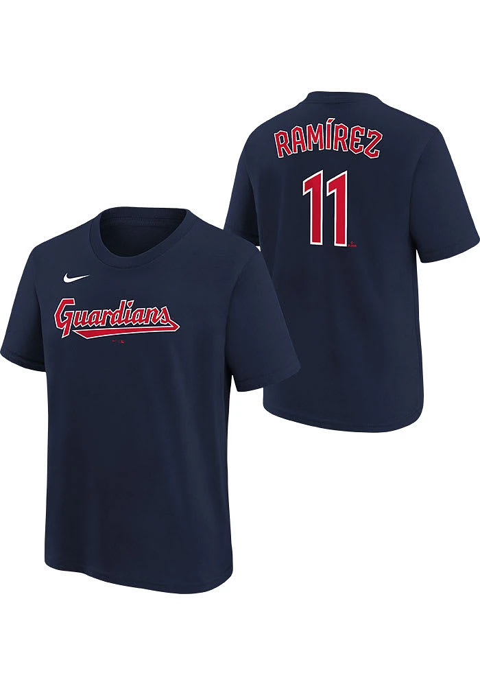 Jose Ramirez Cleveland Guardians Boys Navy Blue Nike Home NN Short Sleeve T-Shirt