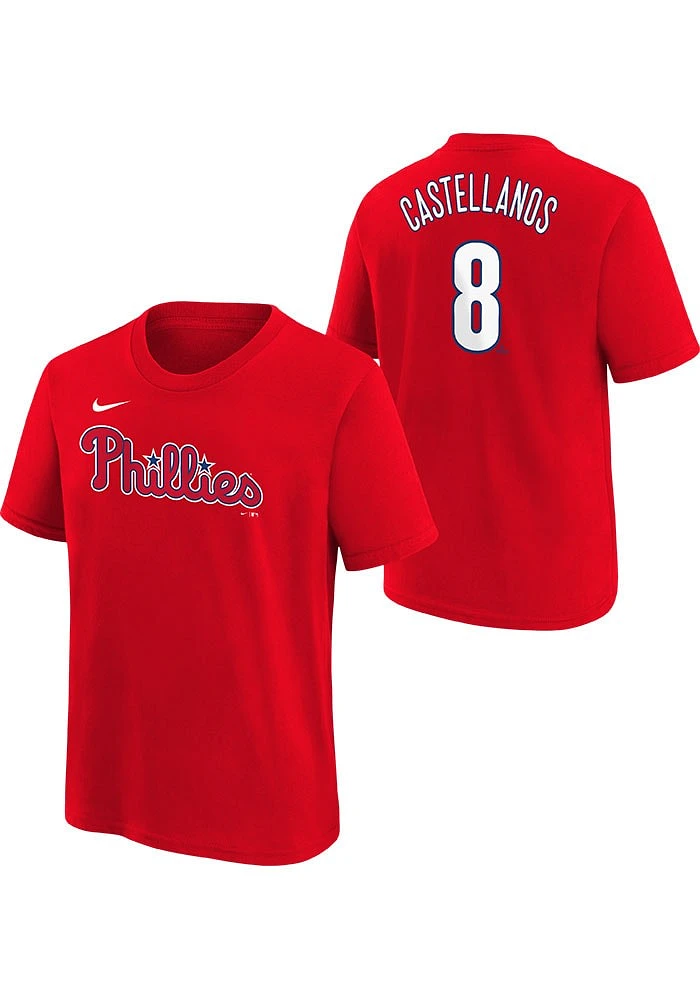 Nick Castellanos Philadelphia Phillies Boys Red Nike Home NN Short Sleeve T-Shirt