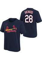 Nolan Arenado  St Louis Cardinals Boys Navy Blue Nike Home NN Short Sleeve T-Shirt