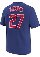 Seiya Suzuki Chicago Cubs Youth Blue Nike Home NN Player Tee