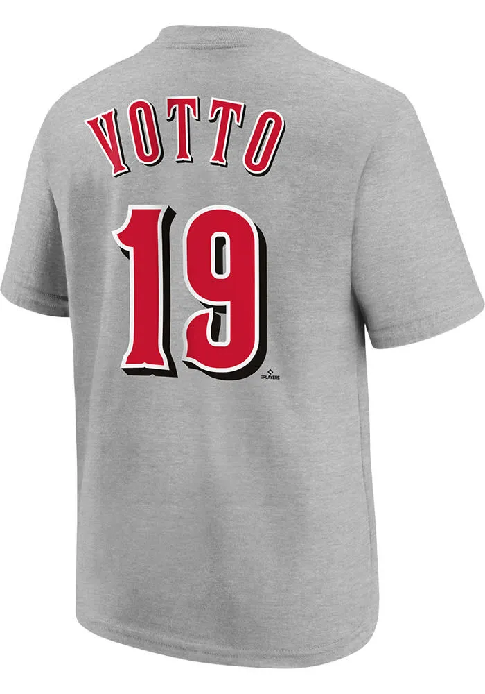 Joey Votto Cincinnati Reds Youth Grey Nike Road NN Player Tee