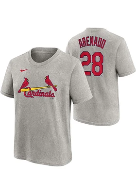 Nolan Arenado St Louis Cardinals Youth Grey Nike Road NN Player Tee