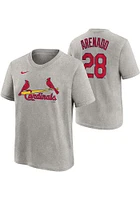 Nolan Arenado St Louis Cardinals Youth Grey Nike Road NN Player Tee