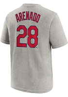 Nolan Arenado St Louis Cardinals Youth Grey Nike Road NN Player Tee