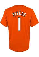 Justin Fields Chicago Bears Youth Orange Mainliner NN Player Tee