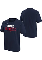 Nike Cleveland Guardians Boys Navy Blue Team Engineered 2 Short Sleeve T-Shirt