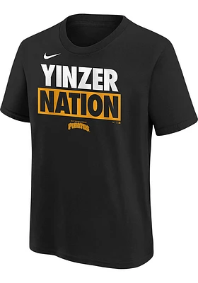Nike Pittsburgh Pirates Youth Black Team Engineered 2 Short Sleeve T-Shirt