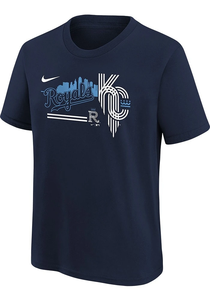 Nike Kansas City Royals Boys Navy Blue Connect Graphic Short Sleeve T-Shirt
