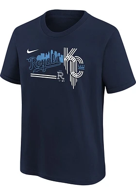 Nike Kansas City Royals Boys Navy Blue Connect Graphic Short Sleeve T-Shirt