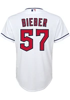 Shane Bieber  Nike Cleveland Guardians Youth White Home Edition Jersey