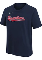 Shane Bieber Cleveland Guardians Youth Navy Blue Home NN Player Tee