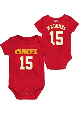 Outer Stuff Patrick Mahomes Kansas City Chiefs Baby Red Mainliner NN Short Sleeve One Piece