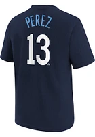 Salvador Perez Kansas City Royals Youth Navy Blue Connect NN Player Tee