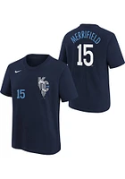 Whit Merrifield Kansas City Royals Youth Navy Blue Connect NN Player Tee