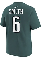 Devonta Smith Philadelphia Eagles Youth Midnight Green NN Nike Player Tee