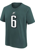 Devonta Smith Philadelphia Eagles Youth Midnight Green NN Nike Player Tee