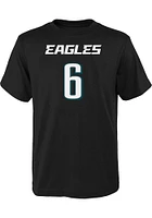 Devonta Smith Philadelphia Eagles Youth Black Mainliner NN Player Tee