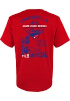 Chicago Cubs Youth Red Multi Hits Short Sleeve T-Shirt