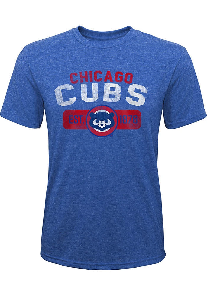 Chicago Cubs Youth Blue Coop Nostalgia Short Sleeve Fashion T-Shirt