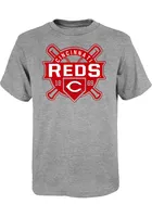 Cincinnati Reds Youth Grey Multi Hits Short Sleeve T-Shirt