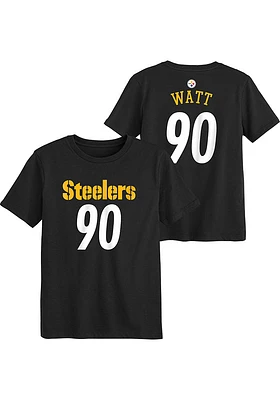 TJ Watt  Pittsburgh Steelers Boys Black Mainliner NN Short Sleeve T-Shirt