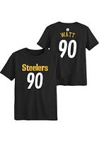 TJ Watt  Pittsburgh Steelers Boys Black Mainliner NN Short Sleeve T-Shirt