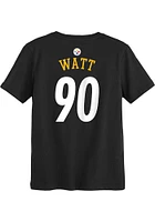 TJ Watt  Pittsburgh Steelers Boys Black Mainliner NN Short Sleeve T-Shirt