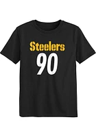 TJ Watt  Pittsburgh Steelers Boys Black Mainliner NN Short Sleeve T-Shirt