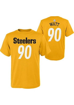 TJ Watt  Pittsburgh Steelers Boys Gold Mainliner NN Short Sleeve T-Shirt