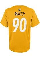 TJ Watt  Pittsburgh Steelers Boys Gold Mainliner NN Short Sleeve T-Shirt
