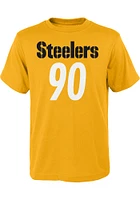 TJ Watt  Pittsburgh Steelers Boys Gold Mainliner NN Short Sleeve T-Shirt