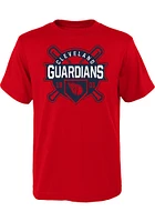 Cleveland Guardians Youth Red Multi Hits Short Sleeve T-Shirt