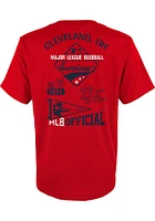 Cleveland Guardians Youth Red Multi Hits Short Sleeve T-Shirt