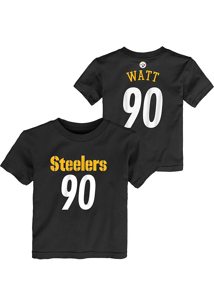 TJ Watt Pittsburgh Steelers Toddler Black Mainliner NN Short Sleeve Player T Shirt