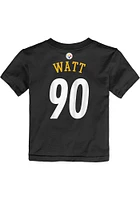 TJ Watt Pittsburgh Steelers Toddler Black Mainliner NN Short Sleeve Player T Shirt