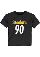 TJ Watt Pittsburgh Steelers Toddler Black Mainliner NN Short Sleeve Player T Shirt