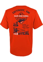 Detroit Tigers Youth Orange Multi Hits Short Sleeve T-Shirt