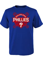 Philadelphia Phillies Youth Blue Multi Hits Short Sleeve T-Shirt