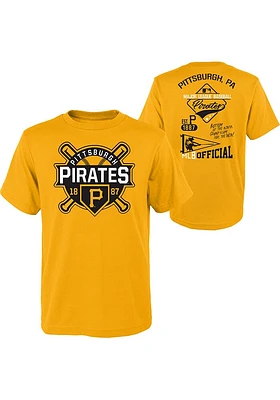Pittsburgh Pirates Youth Yellow Multi Hits Short Sleeve T-Shirt