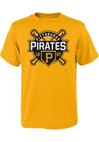 Pittsburgh Pirates Youth Yellow Multi Hits Short Sleeve T-Shirt