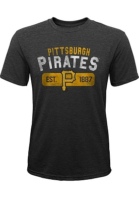 Pittsburgh Pirates Youth Black Coop Nostalgia Short Sleeve Fashion T-Shirt