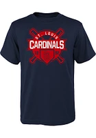 St Louis Cardinals Youth Navy Blue Multi Hits Short Sleeve T-Shirt